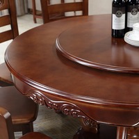 Table à manger pivotante en chêne massif au design moderne, sculptée, grande taille, pour restaurant, hôtel, maison, villa - Meilleure vente