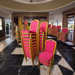 <span class=keywords><strong>Sillas</strong></span> Apilables para Eventos con Marco Dorado, Tapizadas en Tela, Colores Personalizados, para Comedor, Hotel, Bodas <span class=keywords><strong>y</strong></span> Banquetes, Venta al Por Mayor - Product Image 3