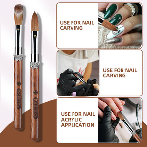 Pinceau à ongles en acrylique Kolinsky avec logo personnalisé, pour gel UV, poudre, nettoyage de la poussière, colle à ongles, outil OEM - Product Image 6