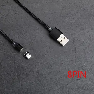 Cable cargador magnético LED 3 en 1 para móvil, Cable de carga rápida de nailon de 1m, 2m y 3m, de alta calidad, para Android, USB 2,0, para cargadores de teléfono X