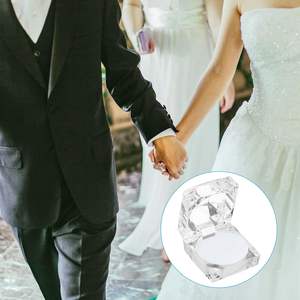 Boîte à bague en cristal transparent, cube, coin en acrylique, boîte à bague carrée, cadeau, bijoux, 4,5*4,5 cm - Product Image 6