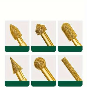 Juego de 7 cabezales de pulido de diamante Big Iron Ox con acabado dorado para pulir y taladrar metal, piedra y hierro fundido - Product Image 4