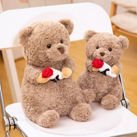 Ours en peluche décoré de cœurs rouges et de roses avec inscription « Je t'aime », ours en peluche abordable, cadeau doux pour les enfants et les amoureux
