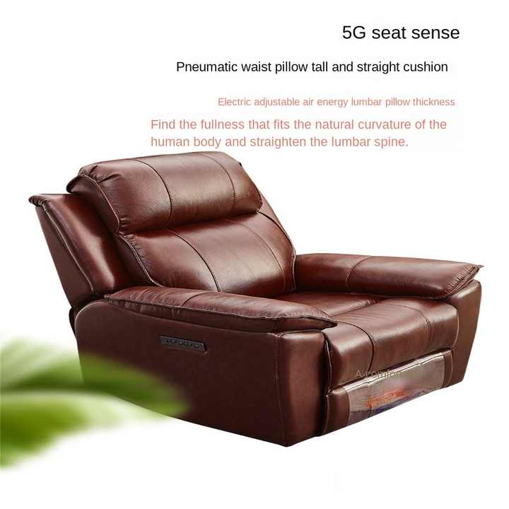Single Seat Manual PU Leather Power Recliner Sofa Chair Set with 8 Points Massage Manufacturer Supplied Manual Ergonomic Air