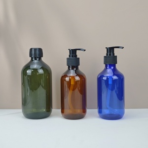 Dispensador de Jabón Líquido Redondo de Vidrio Ámbar Verde Oscuro de 16 oz, 300 ml, 500 ml, con Bomba, para Champú y Cosméticos, Serigrafiado - Product Image 4