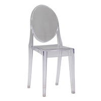 Vente en gros de chaises de salle à manger Ghost modernes en cristal acrylique transparent de luxe pour la maison, le bureau, la salle de sport, les mariages en plein air et les banquets d'hôtels