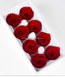 批发高价小尺寸3厘米保存永恒永远玫瑰头12件红色