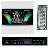 Layar LCD Segmen Digit TN Kustom untuk Instrumen Industri dengan Latar Belakang Hitam dan Teks Putih 12864 COG LCD Display