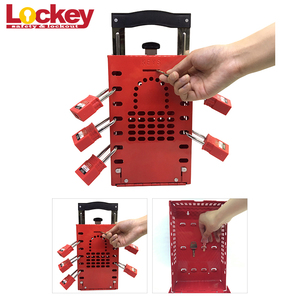 Grupo Caja de bloqueo de seguridad de acero portátil rojo, Bloqueo de caja de bloqueo de metal - Product Image 6