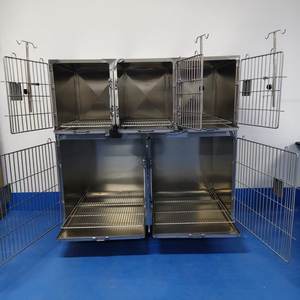 Cages pour chiens en acier inoxydable, robustes, en acier 304, résistantes à la rouille et à la corrosion, pour usage intérieur avec plateau, durables et faciles à nettoyer - Product Image 4