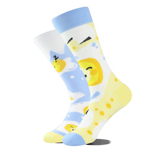 Quentin hombres algodón equipo divertido colorido desajuste AB calcetines al por mayor con logotipo caliente moda elegante fruta <span class=keywords><strong>comida</strong></span> flor Calcetines - Product Image 2