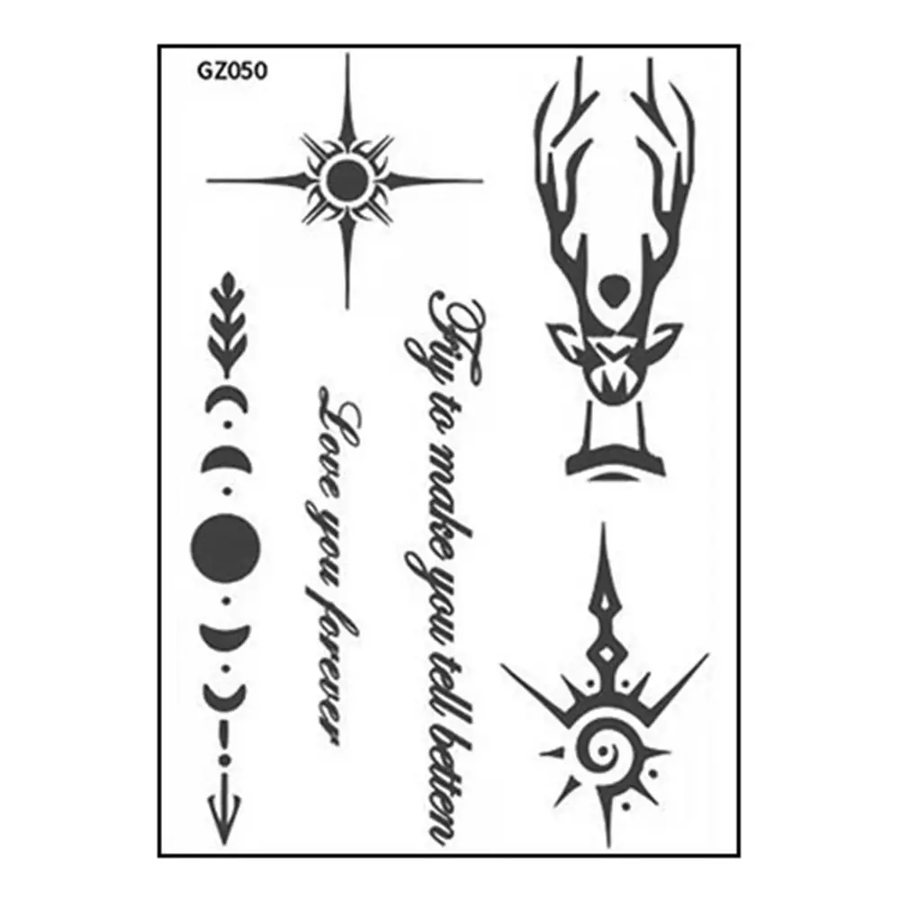 Hot Sale Custom Design Wasserdichte Muster Tattoos Temporäre Tattoo Aufkleber Flash Tattoos für Männer und Frauen