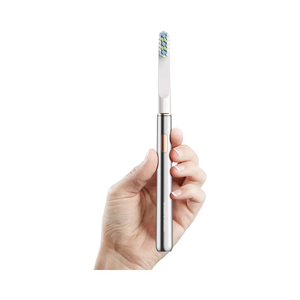 LULA Slim Electric Toothbrush with Holder Durable Alloy Metal Brushhead for Effective Oral Care