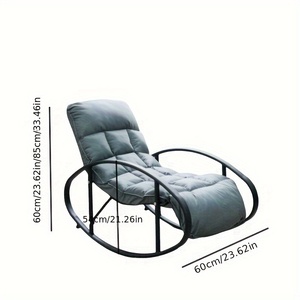 Sillón Mecedora Tapizado Moderno en Oferta, Sillón Mecedora Gris para Interiores, Sala de Estar, Dormitorio, Oficina - Product Image 6
