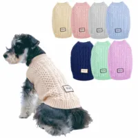 Dog Clothes Customized Solid Color Handmade Crochet Puppy Pet Knitted Dog Sweater Soft Warm Spring And Autumn Puppy Pullover Pet Clothes