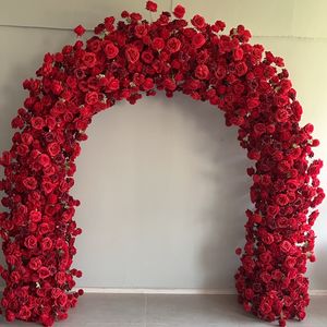 رنش زهور اصطناعية قوس أزهار أزهار ورد أحمر قوس قوس لترتيب حفلات الزفاف - Product Image 1