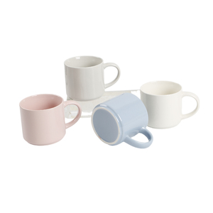 Wholesale Custom 16 oz Stackable Ceramic Glaze <strong>Stacking</strong> Gift Coffee <strong>Mug</strong> <strong>Set</strong> of 4 with Metal Rack - Product Image 2