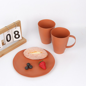 现货PP炊具套装橙色杯碗盘批发家用杯子可印logo - Product Image 4