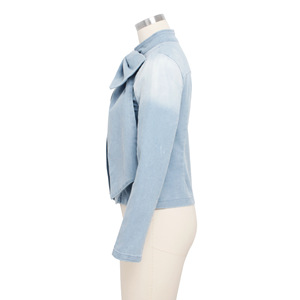 91027-mx61 2019 शरद ऋतु धनुष टाई डेनिम महिलाएं सीखे फैशन के लिए ब्लाउज - Product Image 3
