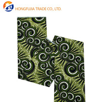 Kain Organza Batik Katun Sumber Pabrik Warna Hijau Zaitun Pola Geometris Vortex Berat Sedang Kain Lilin Jubah Wanita Afrika