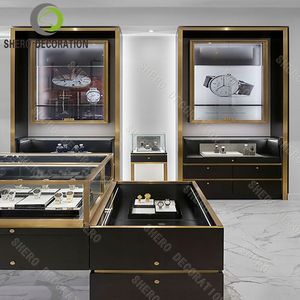 Vitrina de Exhibición de Joyería de Lujo en Dorado, Mesa de Venta con Iluminación LED, Material Metálico, Diseñada para Mostrador de Joyería Exclusiva - Product Image 2