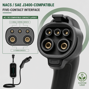 NACS Tesla-kompatibles 3,5kW 16A Tragbares/Wallbox EV-Ladegerät UL-zertifiziert Mode 2 <span class=keywords><strong>ICCB</strong></span> NEMA 14-50 5m IP55 für Zuhause und Garage 120-240V - Product Image 2