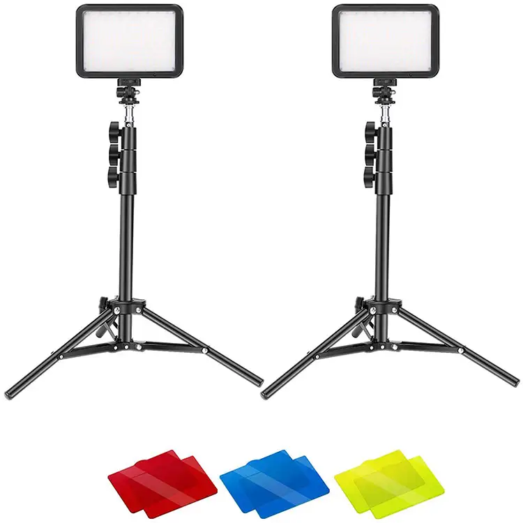 2pcs 70 LED 4 Colors Filters Remote Control USB Photography Studio Shooting Square RGB LED Video Light for Live Streaming
