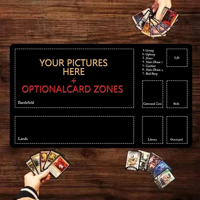 Custom TCG Playmat 24"X14" Personalized Play Mat Custom Board Game Mats With Zones MTG Tabletop Accessories Trading Card Games