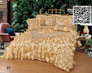 Parure de lit en satin blanc moelleux de luxe, magnifique ensemble de draps de mariage Queen avec motifs de feuilles et marins, garnissage en polyester - Product Image 4