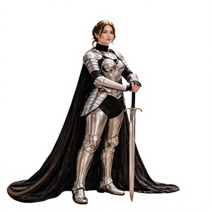 Medieval Warrior Queen Armor Full 3D Silver Plated Aluminium Handmade Modern Polished Fashion Art Collectible - Product Image 5