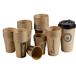 Bicchieri di Carta Ecologici Monouso Resistenti al Calore con Coperchio, Lavabili in Lavastoviglie e Adatti al Congelatore, Bianchi da <span class=keywords><strong>Asporto</strong></span> per Feste - Product Image 1