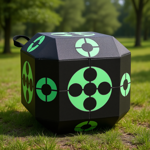 D0100HAD8NV Archery Target 15x15x15 Inch All-Side <b>Shooting</b> Outdoor Portable With Carry Handle High Visibility Plastic Target - Product Image 2