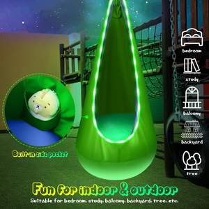 एलईडी लाइट्स के साथ इनडोर आउटडोर पॉड स्विंग सीट किड्स बेबी हैमॉक - Product Image 5