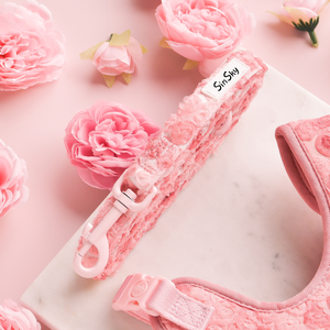 Set di Imbracature per Cani SinSky, Comode e di Lusso, Collare e Guinzaglio Regolabili, Set Personalizzato con Peonia, Imbracatura Anti-Trazione - Product Image 3