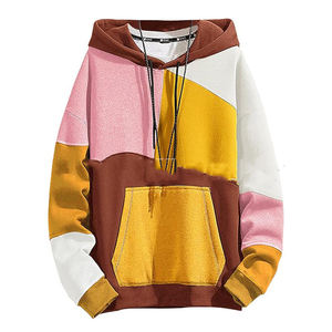 Sudadera con capucha para hombre con forro polar y retazos gruesos para otoño e invierno, sudadera cálida, Chaqueta de algodón - Product Image 5