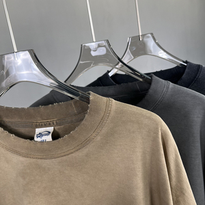 Parejas Unique Retro Washed Sunfaded Sudadera con capucha Sudaderas Holgadas Deportivas 100% Cotone Transpirable Sudadera de cuello redondo en blanco - Product Image 4