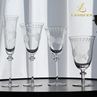 Lanques FLORAL CUT Verre transparent réutilisable sans plomb, compatible lave-vaisselle, pour la maison et les événements de mariage