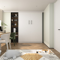 Lit escamotable escamotable escamotable avec cadre en bois pour petits appartements