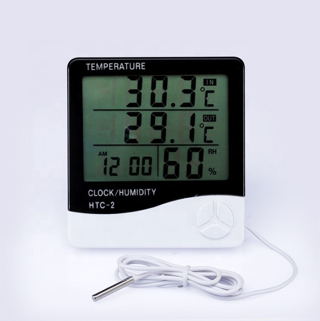 Electronic LCD Thermometer Hygrometer HTC-2 Indoor outdoor Digital Thermometer Hygrometer