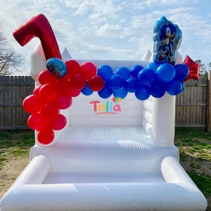 Prix d'usine <span class=keywords><strong>pas</strong></span> <span class=keywords><strong>cher</strong></span> gonflable videur sautant château plein d'entrain cavalier blanc mariage maison de rebond enfant en bas âge maison pleine d'entrain - Product Image 5