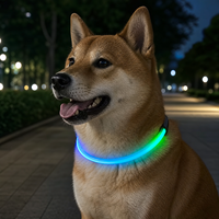Collar Luminoso de Lujo para Mascotas, Collar LED Recargable por USB, Material TPU, Estilo Casual, Brillo Completo
