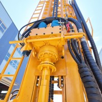 Foreuse hydraulique sur chenilles pour puits d'eau de 1300 m et 900 mm, machine de forage DTH avec moteur diesel Cummins de 264 kW