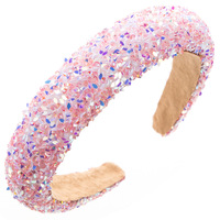 Vente en Gros Europe Amérique Mode Femmes Accessoires Personnalisable Luxe Strass Coloré Sequin Bandeau Baroque Hai