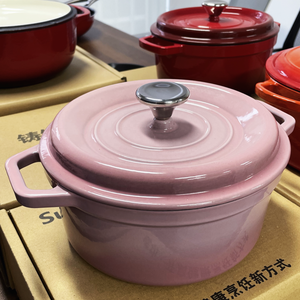 Manufacture 22CM 30CM Kitchen Casserole Enameled Cast Iron Pots Pans Casserole Dutch Oven Set <strong>Cookware</strong> for Modern Kitchens - Product Image 3
