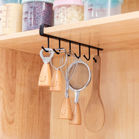 Organisateur de cuisine suspendu, support pour tasses à café, porte-tasses sous l'armoire avec 6 crochets, porte-serviettes de salle de bain