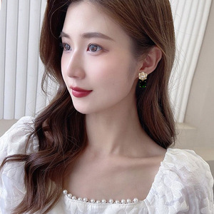 Pendientes Clásicos de Oro Laminado con Circonita Natural - Elegantes Joyas Colgantes con Piedras Preciosas para Unisex, Nuevos Accesorios de Moda para Pendientes - Product Image 4