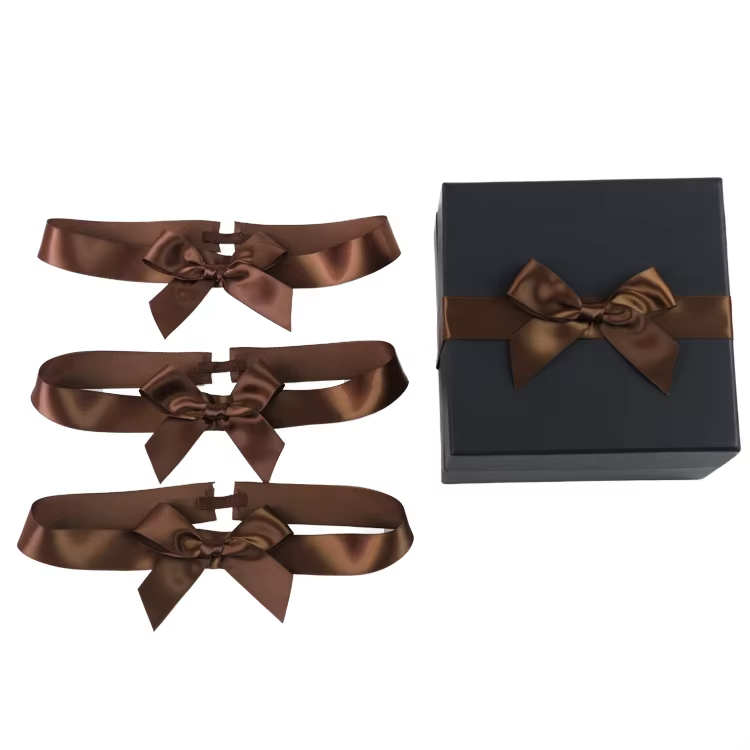 Custom Factory-made RPET Red Satin Elastic Ribbon Bow Stretch Loop For Gift Boxes Decoration Made From Durable Polyester