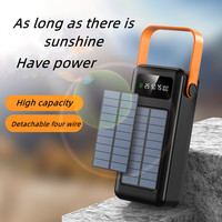 Batterie externe solaire portable 2025 avec logo personnalisé, chargeur rapide 30000 mAh, voyage avec câble, Powerbank 50000 mAh, batterie externe solaire