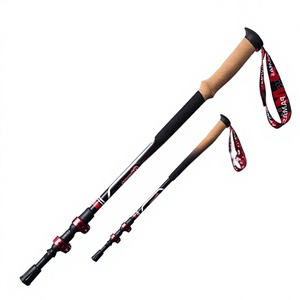 Bastones <span class=keywords><strong>de</strong></span> Esquí y Senderismo <span class=keywords><strong>de</strong></span> Fibra <span class=keywords><strong>de</strong></span> Carbono, Plegables en Tres Secciones, Telescópicos, Portátiles, Multifuncionales, Estilo Transfronterizo - Product Image 1