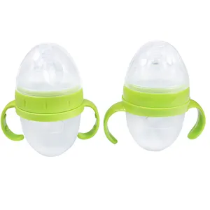 乳首と赤ちゃん用ハンドル付きの新しいスタイルのプラスチック製哺乳瓶